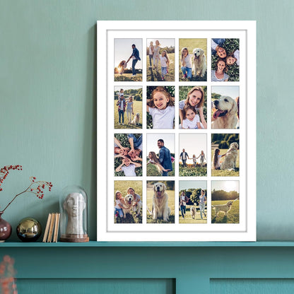 Americanflat 4x6 Collage Picture Frame with Polished Plexiglass - Multi Picture Frames Fit Sixteen 4x6 Photos or Use as One 18x26 Poster Frame for Wall Display - Signature Collection - Black