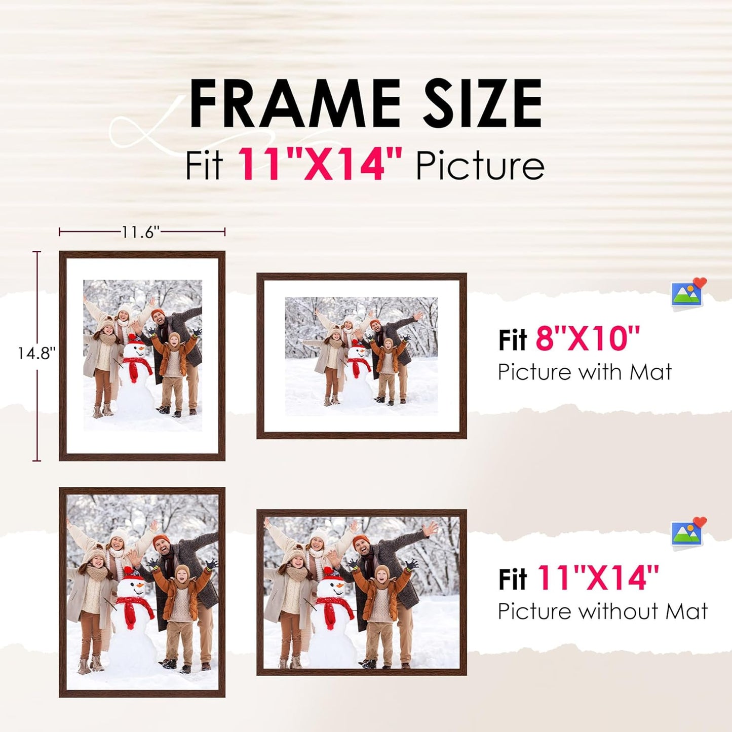 FIXSMITH 10 Pack Picture Frames Collage Wall Decor for Mounting or Tabletop Display, Gallery Wall Frame Set with Two 8x10 Black Frames, Four 5x7 Frames and Four 4x6 Frames, Multi-Pack Photo Frame Set