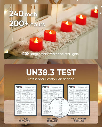 Homemory 24Pcs Flickering Flameless Candle Battery Operated, 200+Hours Fake Electric LED Tea Lights for Votive, Centerpiece Table Decorations, Wedding, Aniversary, Halloween, Christmas