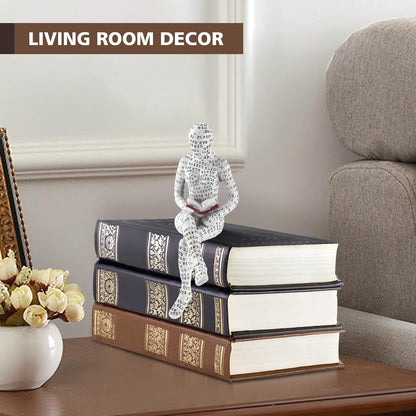 GRAPMKTG Home Decor Pulp Reading Women Thinker Statue Aesthetic Sculpture Room Decor Modern Abstract Decoration on Shelf Table Desk for Living Room Office Bedroom A