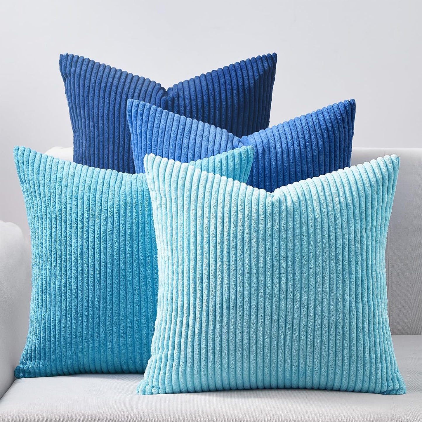 Topfinel Decorative Throw Pillow Covers Cushion Cases, Set of 4 Soft Velvet Modern Double-Sided Designs, Mix and Match for Boho Farmhouse Fall Home Decor (18x18 inch, Orange/Teal)