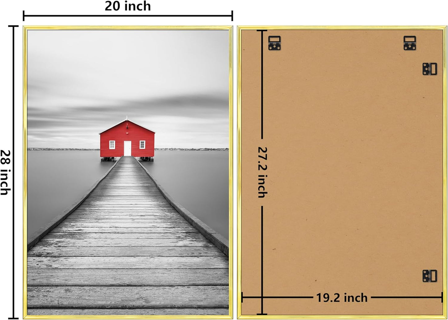 ELSKER&HOME 22.375 x 34 Poster Frame 3 Pack, Black Picture Frame for Horizontal or Vertical Wall Mounting, Sturdy and Scratch-proof