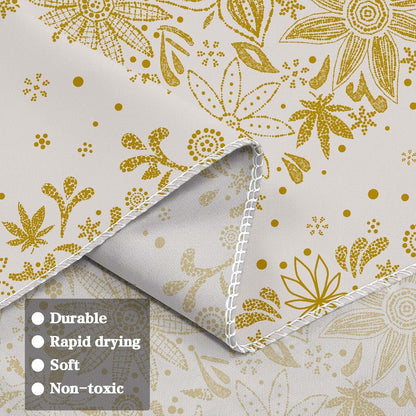 Neasow Bohemian Tapestry Wall Hanging, Beige White Floral Tapestry with Dotted Daisy Medallion Print Bedroom Boho Hippie Home Decor, 36×48 inches