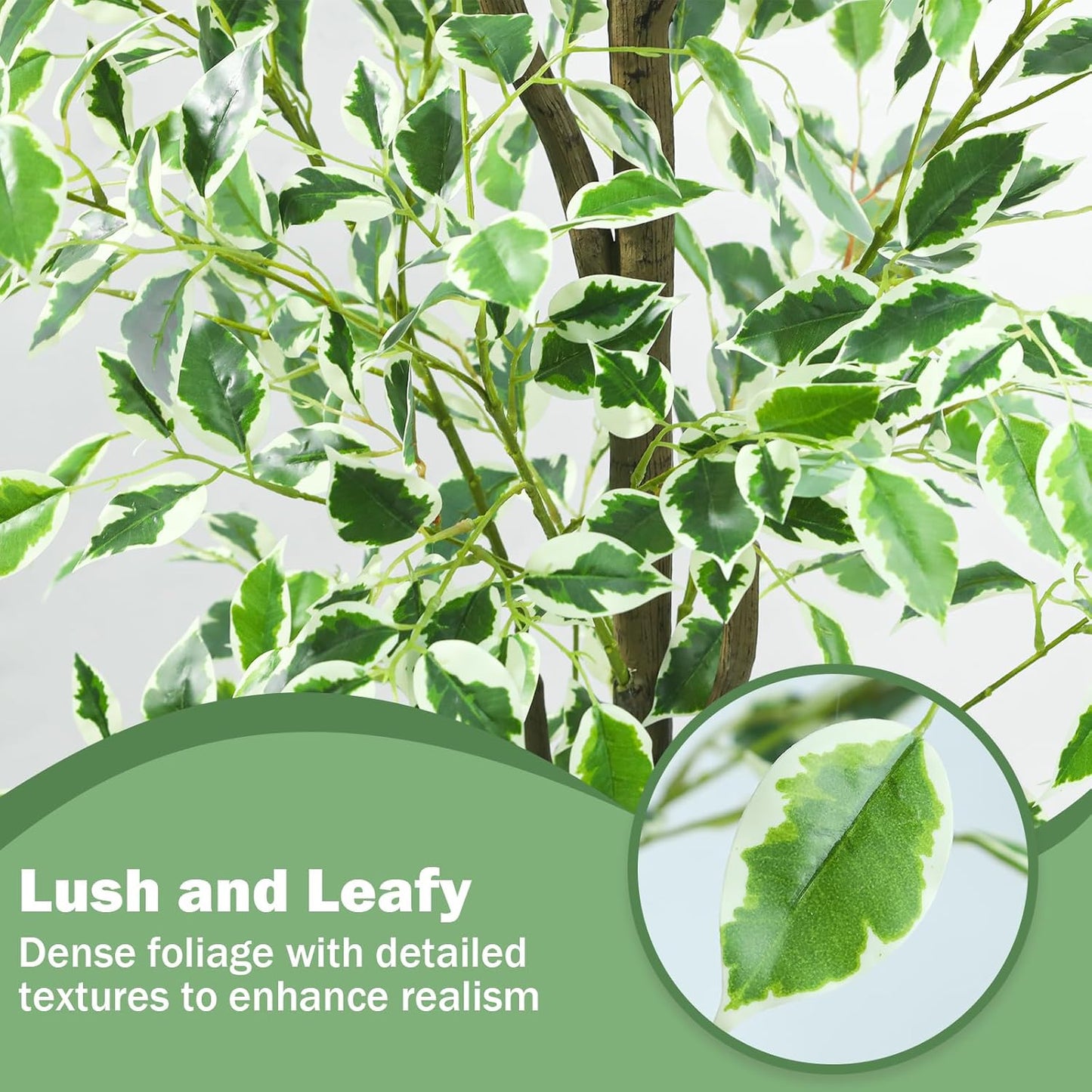 Caxchiling Faux Eucalyptus Tree 6FT, Artificial Potted Tree for Indoor Outdoor, Fake Floor Plants with Natural Wood Trunk, Home Office Living Room Bedroom Decor