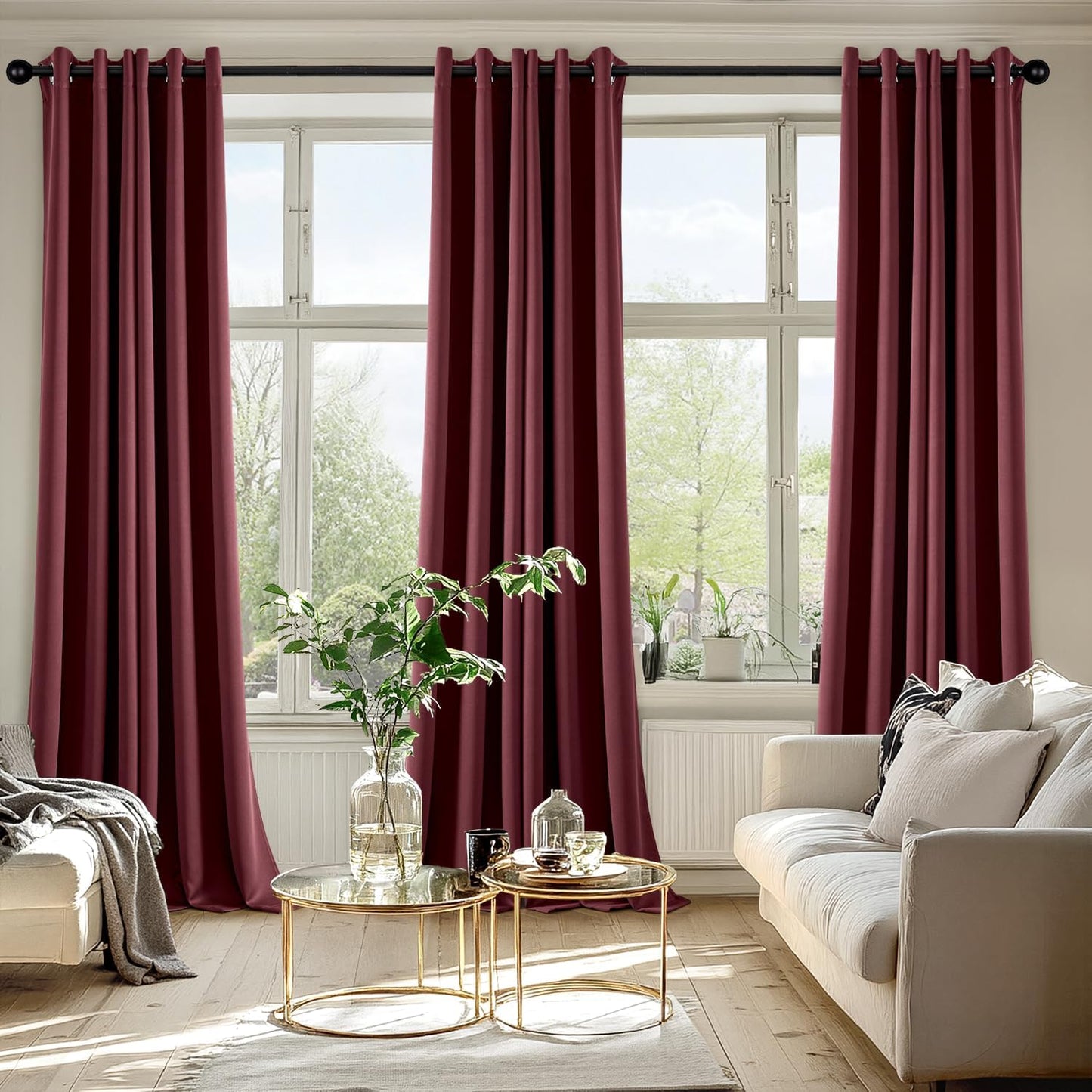 MIULEE Blackout Curtains for Bedroom Living Room 2 Panels, Thermal Insulated Room Darkening Drapes Grommet Noise Reducing Light Blocking Window Treatments 63 Inches Long 40x63 Inch Black - Colors A