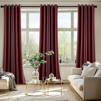 MIULEE Blackout Curtains for Bedroom Living Room 2 Panels, Thermal Insulated Room Darkening Drapes Grommet Noise Reducing Light Blocking Window Treatments 63 Inches Long 40x63 Inch Black - Colors A