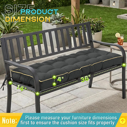 Outdoor Bench Cushion, Tufted Patio Seat Pad for Garden Bench, Porch Swing, Indoor/Outoor Furniture (Blue, 48X18X4 inch)