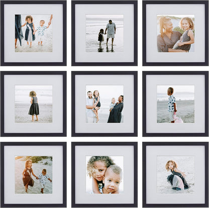 Sheffield Home 9 Piece Gallery Wall Frame Set, 11x14 in. matted to 8x10 in. (Matte Black)