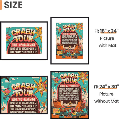 upsimples 8x10 Picture Frame, Display Pictures 5x7 with Mat or 8x10 Without Mat, Wall Hanging Photo Frame, Black, 1 Pack - Colors B