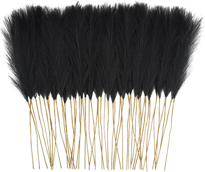 obbsie 50pcs Pink Faux Pampas Grass Decor, 21.6" Short Artificial Floral Branches Vase Filler Flower Arrangement for Home Wedding Boho Outdoor Decor