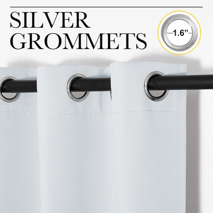 NICETOWN Halloween Pitch Black Solid Thermal Insulated Grommet Blackout Curtains/Drapes for Bedroom Window (2 Panels, 42 inches Wide by 63 inches Long, Black) - Colors D