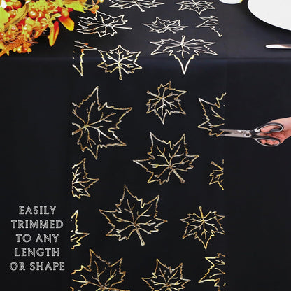 Snowkingdom 2 Pieces Gold Table Runner, Sequin Glitter Foil Metallic Thin Mesh Runner Roll 11"x108", Gold Table Decorations for Event Party, Wedding, Birthday Party, Christmas