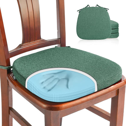 SINOSSO 1 Pack Memory Foam Chair Cushions for Dining Chair, Friendly Woven Fabric 16" U-Shape Comfortable Kitchen Chair Pad, Removable Slip Resistant Seat Cushion (1 Piece, Blue)