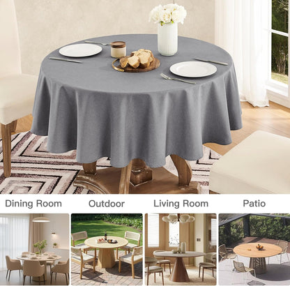 Veblandy Rectangle Tablecloth Waterproof Linen Textured Table Cloth Stain and Wrinkle Resistant Washable, Decorative Fabric Table Cover for Dining, Party and Camping (Sage Green, 52 * 70)
