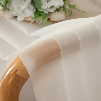 Chyhomenyc Sheer White Valances for Windows 2 Pack, Small Window Curtains for Living Room Bathroom Cafe Laundry Basement, Modern Top Dual Rod Pocket Voile Curtain, 42W x 14L inches, White - Colors A