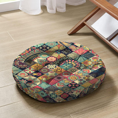 Mandala Meditation Cushion, Boho Meditation Mat, Meditation Pillows for Sitting on Floor, Cushions for Sitting in Home and Outdoor, Square Floor Pillow Cushion Seating for Yoga Accessories 22'' X 22''