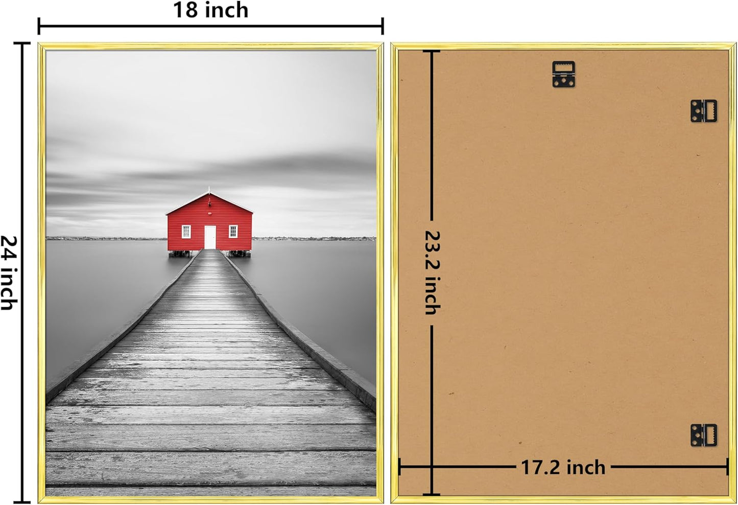 ELSKER&HOME 22.375 x 34 Poster Frame 3 Pack, Black Picture Frame for Horizontal or Vertical Wall Mounting, Sturdy and Scratch-proof