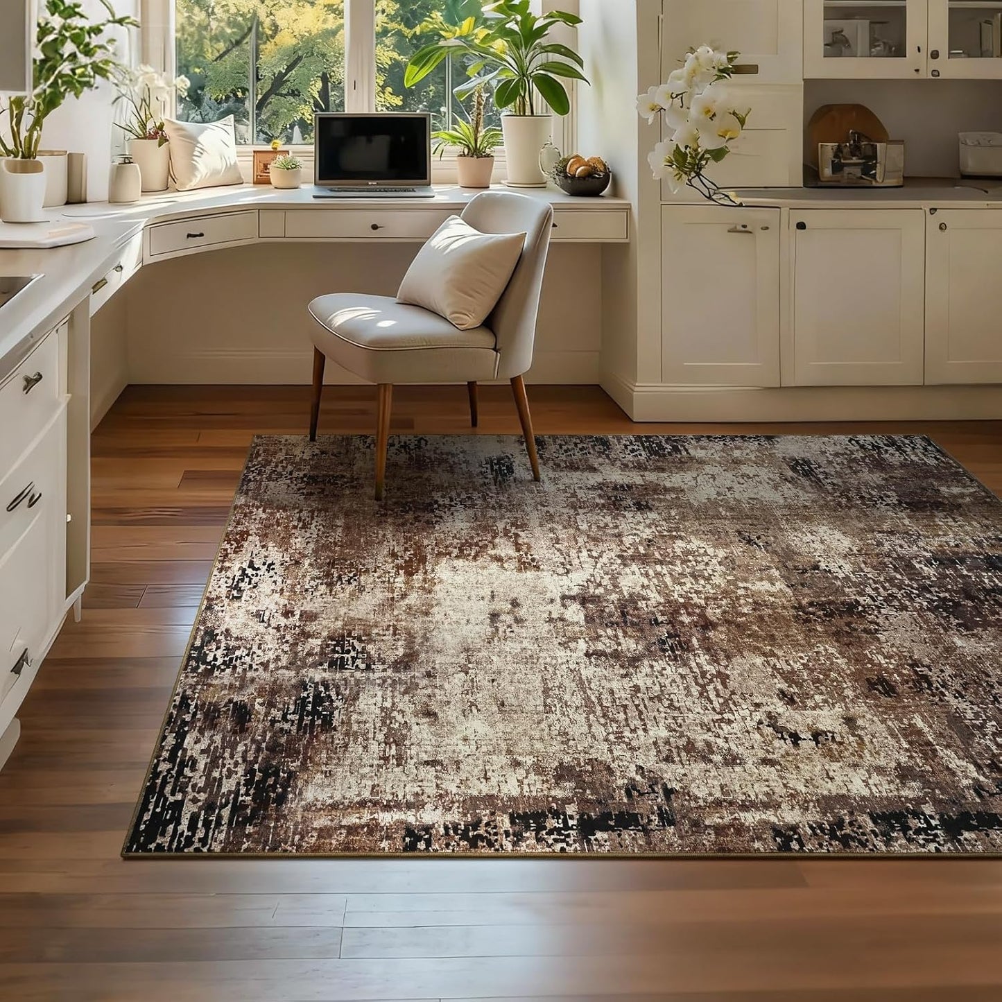 Ompaa 2x6 Rug Runners for Hallways Kitchen Runner Rug Non Slip Washable Grey Long Runner Rugs with Rubber Backing Soft Abstract Carpet Runner for Hallways, Kitchen, Bedroom, Bathroom, Entryway - Colors A