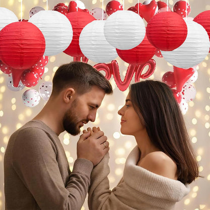 BEISHIDA 10Pcs White Paper Lanterns Decorative Chinese/Japanese Hanging Round Paper Lanterns Lamp for Birthday, Wedding, Christmas, Bridal, Home Decor, Party Decoration(Size of 4”, 6”, 8”, 10”)