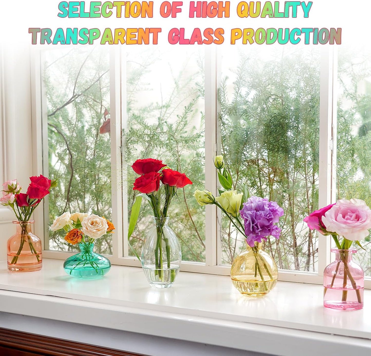 Bud Vases Set of 12, Clear Glass Bud Vase in Bulk, Small Vases for Centerpiece Mini Modern Flower Vase Transparent, Wedding Party Table Home Decor