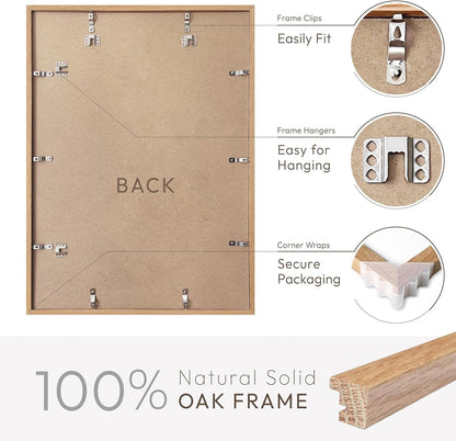 5x7 Picture Frame, Solid Oak Wood 5 x 7 Photo Frame with Mat to 4x6, 7x5 Picture Frames for Wall and Tabletop Display, (Walnut Set of 1)