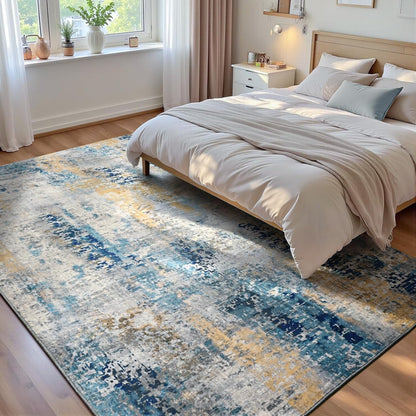 Ompaa 2x6 Rug Runners for Hallways Kitchen Runner Rug Non Slip Washable Grey Long Runner Rugs with Rubber Backing Soft Abstract Carpet Runner for Hallways, Kitchen, Bedroom, Bathroom, Entryway - Colors B