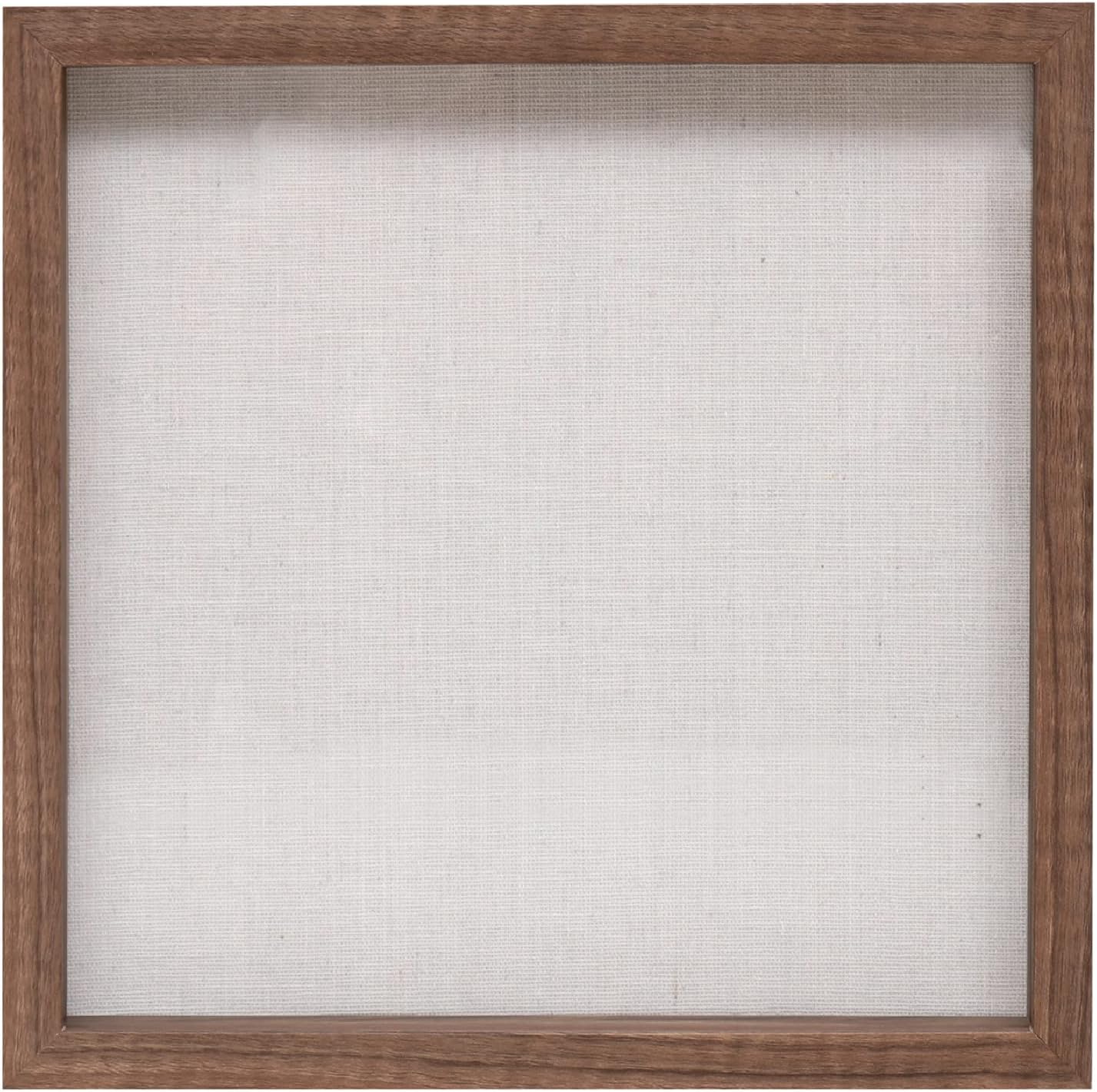 Muzilife 8x8 Shadow Box Picture Frame with Linen Board - Deep Wood & Glass Display Case Ready to Hang Memory Box Baby Sports Memorabilia, Pins, Awards, Medals, Wedding, Tickets and Photos (Black)