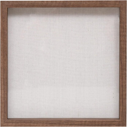Muzilife 8x8 Shadow Box Picture Frame with Linen Board - Deep Wood & Glass Display Case Ready to Hang Memory Box Baby Sports Memorabilia, Pins, Awards, Medals, Wedding, Tickets and Photos (Black)