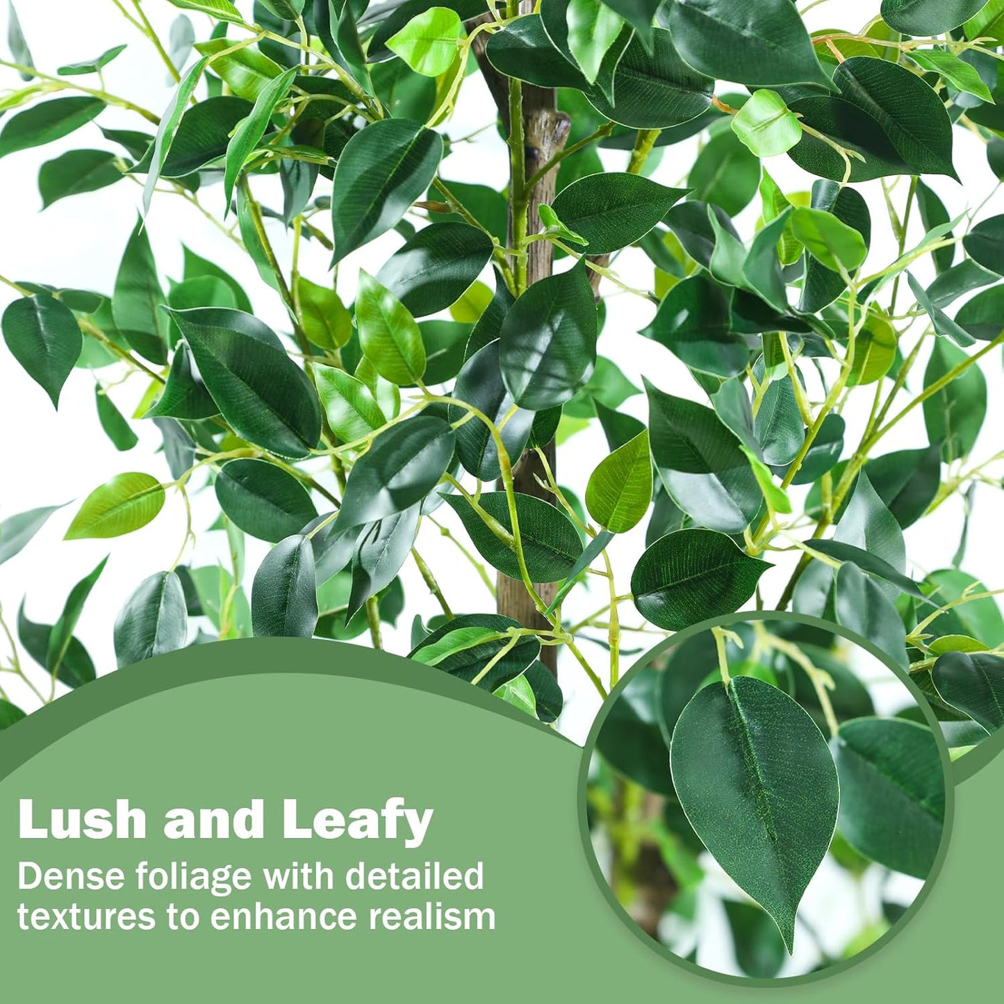 Caxchiling Faux Eucalyptus Tree 6FT, Artificial Potted Tree for Indoor Outdoor, Fake Floor Plants with Natural Wood Trunk, Home Office Living Room Bedroom Decor