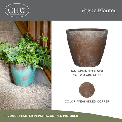 Classic Home and Garden Premiere Collection Planter, Vogue 8", Indigo