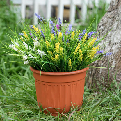 20 Bundles Artificial Plants Outdoor, UV Resistant Fake Flowers， Realistic Faux Lavender Shrubs for Porch Garden Window Box Home Decoration (Purple)