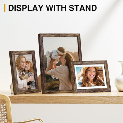 Vittanly 15 Pack Picture Frames Collage Wall Decor for Mounting or Tabletop Display, Gallery Frame Set for Family, Multi Sizes Including 3pcs 8x10, 6pcs 5x7, 6pcs 4x6, Black