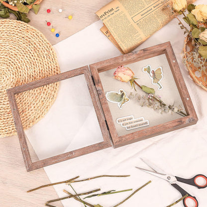 Califortree 8x10 Shadow Box Frame with Linen Back - Sturdy Rustic Memory Display Case of Flower, Pictures, Medals and More, White
