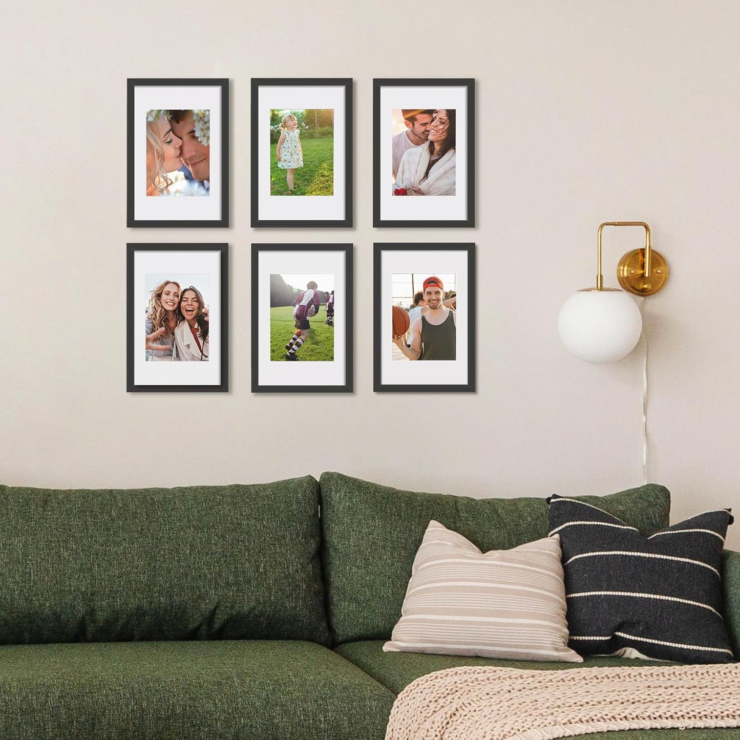 upsimples 8x10 Picture Frame, Display Pictures 5x7 with Mat or 8x10 Without Mat, Wall Hanging Photo Frame, Black, 1 Pack - Colors A