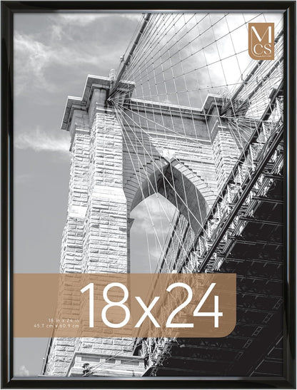 MCS Trendsetter 24x36 Poster Frame Black High-Gloss, Vertical & Horizontal Wall Hanging Large Picture Frame for Photos, Posters & Art Prints (1-Pack)