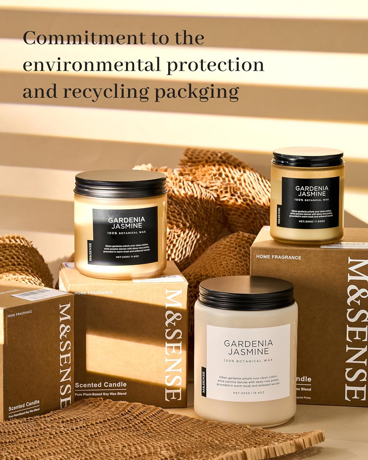 M&SENSE Eucalyptus & Mint Scented Jar Candle, Large 19.4oz Natural Soy Wax, 110-Hour Long Lasting Non-Toxic Clean Burning, Fresh Smelling Home Aromatherapy for Spa Stress Relief, Gifts for Men Women