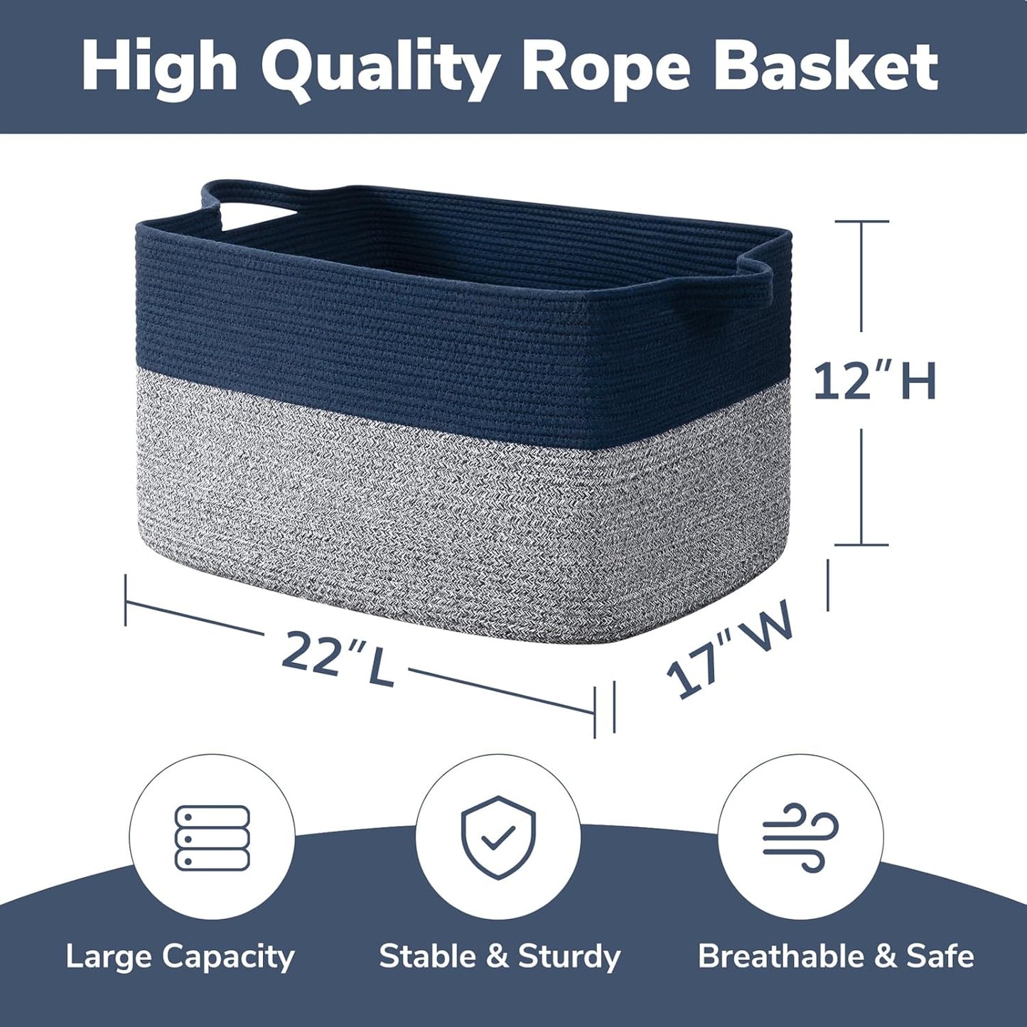 Goodpick Cube Storage Bins - Towel, Book, Cloth, Shoes, Closet Shelf Woven Baskets for Office, Baby Laundry, Toys, 13''x10''x9''