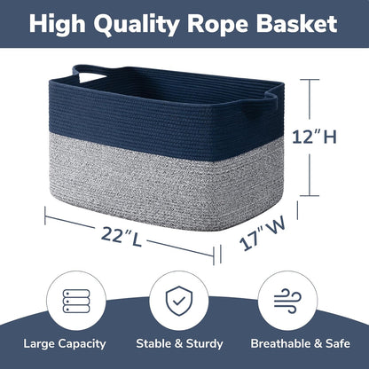 Goodpick Cube Storage Bins - Towel, Book, Cloth, Shoes, Closet Shelf Woven Baskets for Office, Baby Laundry, Toys, 13''x10''x9''