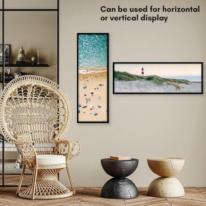 Americanflat 24x36 Poster Frame with Polished Plexiglass - Streamline Collection - Thin Border Picture Frame for Wall Display - Hanging Hardware Included - Black - Colors D