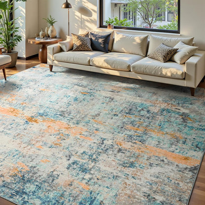 Ompaa 2x6 Rug Runners for Hallways Kitchen Runner Rug Non Slip Washable Grey Long Runner Rugs with Rubber Backing Soft Abstract Carpet Runner for Hallways, Kitchen, Bedroom, Bathroom, Entryway - Colors A