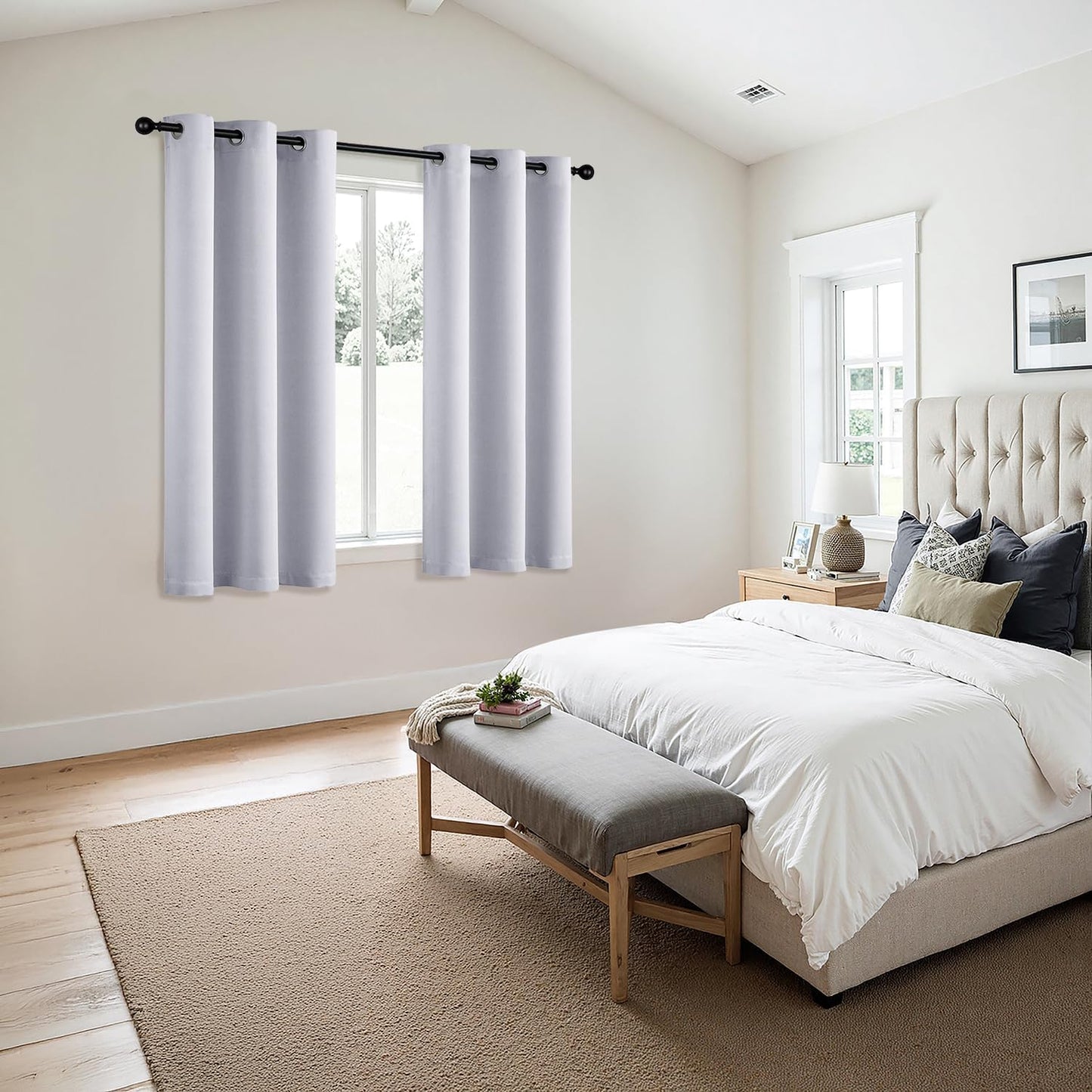 MIULEE Blackout Curtains for Bedroom Living Room 2 Panels, Thermal Insulated Room Darkening Drapes Grommet Noise Reducing Light Blocking Window Treatments 63 Inches Long 40x63 Inch Black - Colors B