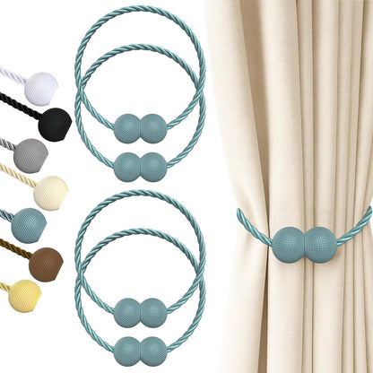 Hion Magnetic Curtain Tiebacks Black 2pcs, Curtain Tiebacks Buckles Holdbacks Holders Hooks Clip for Home Outdoor Bedroom Office Decorative Curtain