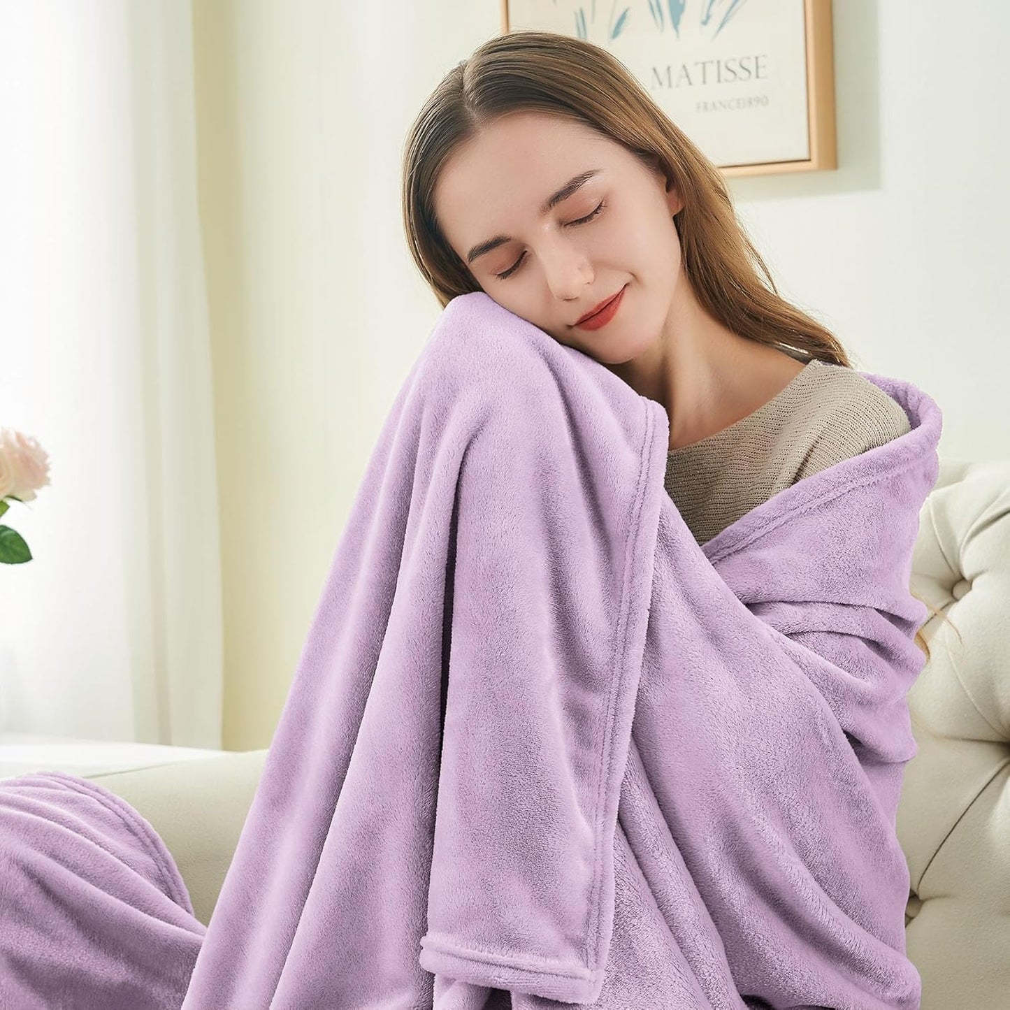 BEDELITE Fleece Blanket Black Throw Blankets for Couch & Bed, Luxury Plush Cozy Fuzzy Blanket 50x60 inches, Super Soft Warm Lightweight Throw Blanket for Travel Camping - Colors A