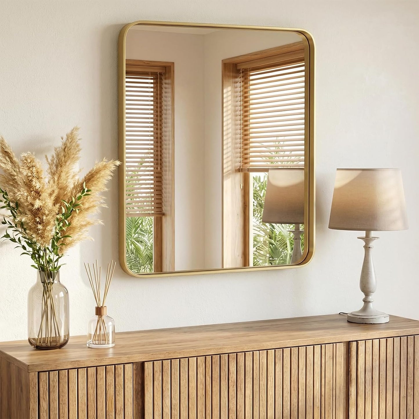 NEWBULIG Gold Round Wall Mirror 36 Inch, Bathroom Mirrors for Over Sink, Wall Decor for Bathroom, Entryway, Bedroom, Vanity
