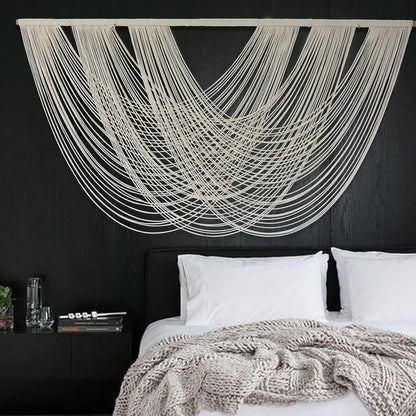 Flber Macrame Wall Hanging Boho Wall Decor Tapestry Dip Dyed Ombre Moss Green Handmade Wall Art Woven Cotton Rope Backdrop with for Bedroom Living Room, 57" W x 39" L