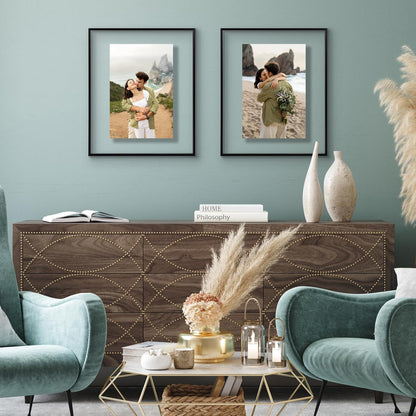 Americanflat Aluminum 11x14 Floating Picture Frame with Shatter-Resistant Glass - Use as 8x10 Picture Frame or Display 11x14 Photo - Signature Float Collection - Photo Frames for Wall Display - Black