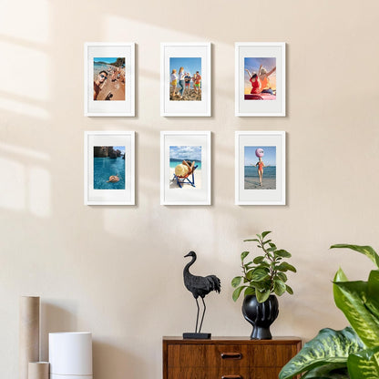 upsimples 11x14 Picture Frame Set of 5, Display Pictures 8x10 with Mat or 11x14 Without Mat, Wall Gallery Photo Frames, Black