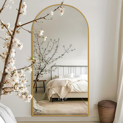 NicBex Full Length Mirror with Stand, 56"x19" Aluminum Alloy Frame Floor Mirror, Black, Shatter-Proof Glass - Free Standing, Leaning Against Wall or Wall-Mounted, for Bedroom Living Room Dressing Room