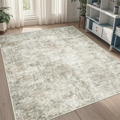 8x10 Area Rugs for Living Room Rug Washable: Abstract Large Rug for Dining Room Bedroom Carpet Non Slip 8 by 10 Indoor Modern Nursery Home Office Blue Grey