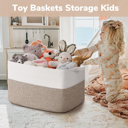 Goodpick Cube Storage Bins - Towel, Book, Cloth, Shoes, Closet Shelf Woven Baskets for Office, Baby Laundry, Toys, 13''x10''x9''